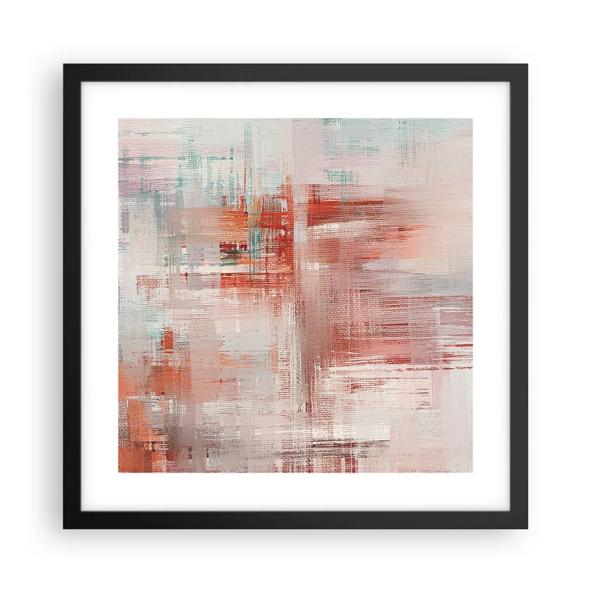 Affisch i svart ram - Dimmigt. Rosa - 40x40 cm