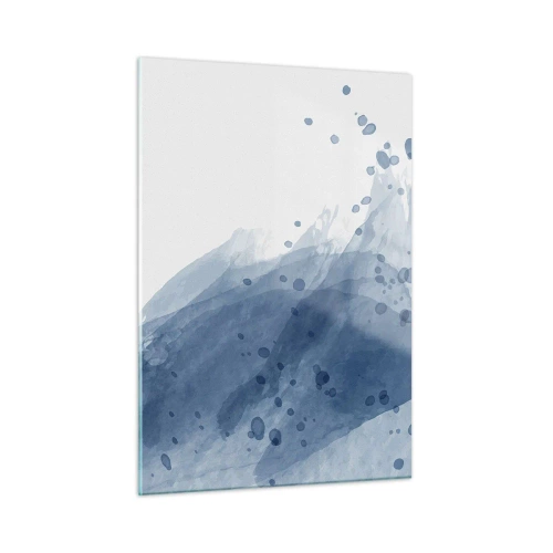 Glastavla - Bild på glas - Blå tyll - 50x70 cm