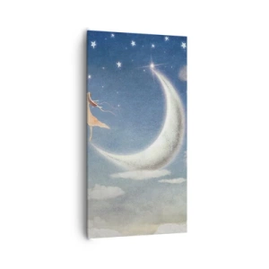 Canvastavla - Bild på duk - Blå friare - 65x120 cm