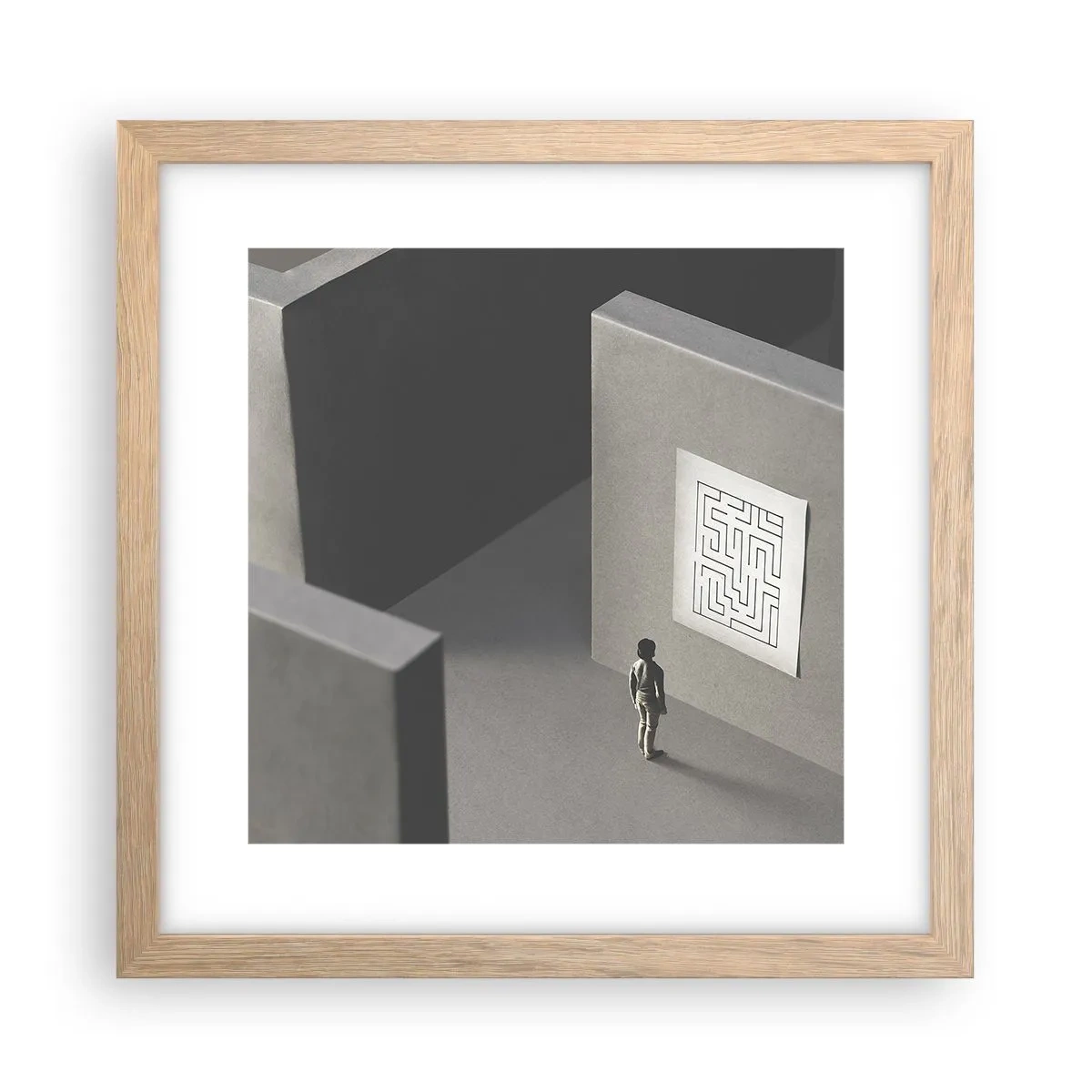 Affisch i ram av ljusek - Men var är jag? - 30x30 cm