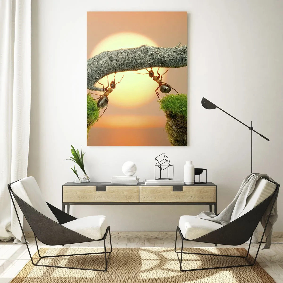 Glastavla - Bild på glas - Glatt, gemensamt arbete - 50x70 cm