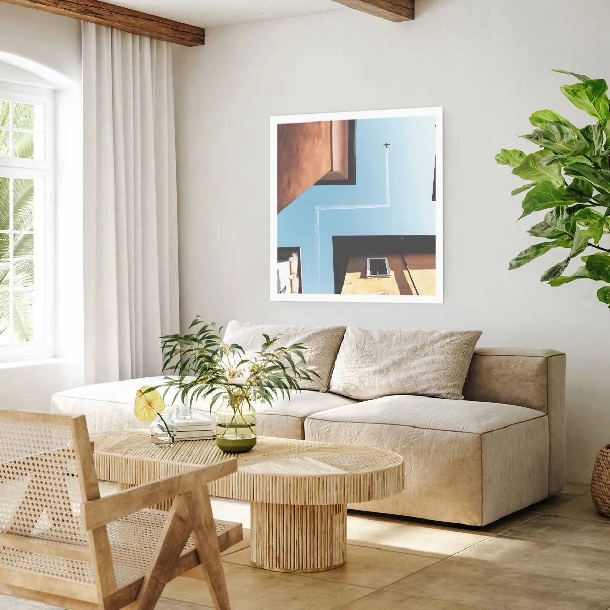 Affisch - Ovanför stadens labyrint - 40x40 cm