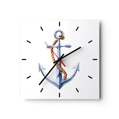 Väggklocka - Klocka på glas - Heja äventyret! - 30x30 cm