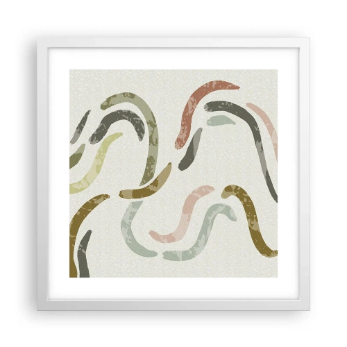 Affisch i vit ram - Abstraktionens glada dans - 40x40 cm