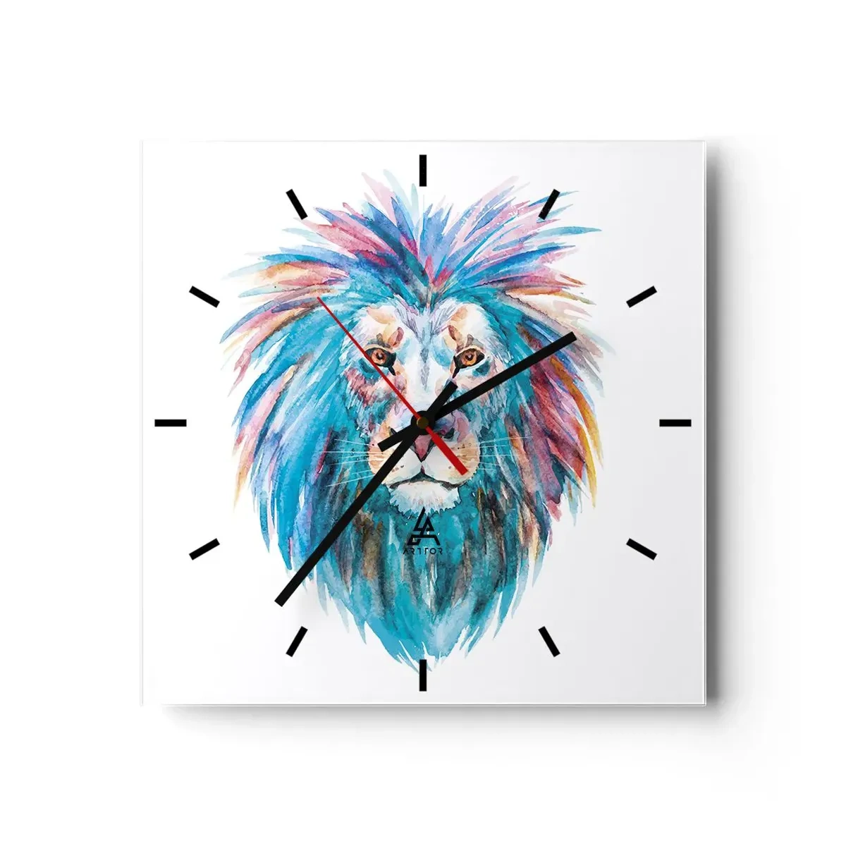 Väggklocka - Klocka på glas - Elektrifierande aura - 30x30 cm