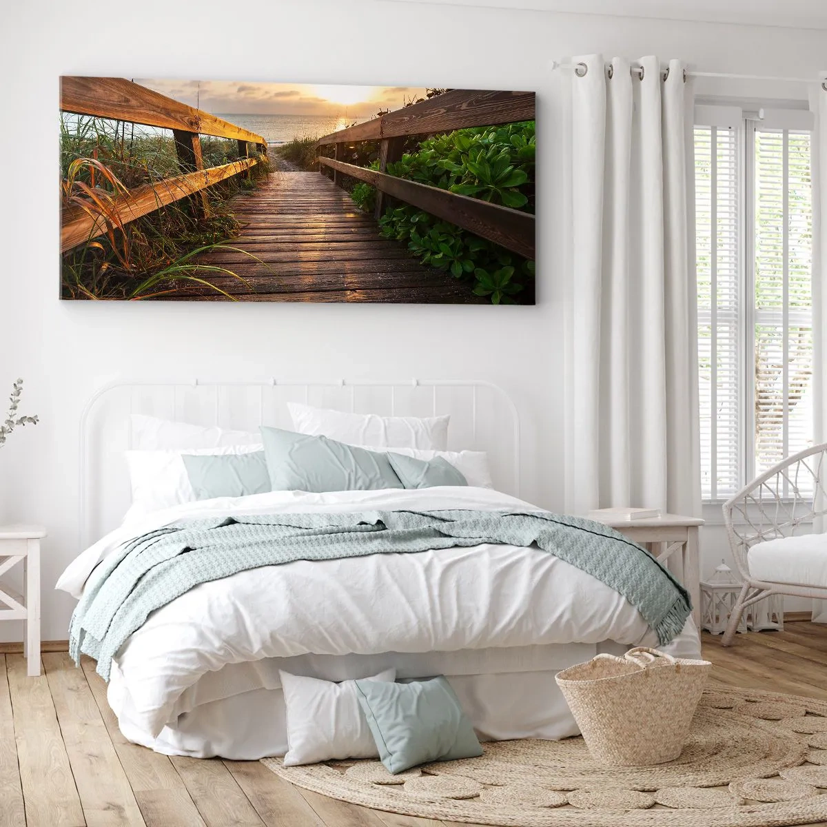 Canvastavla - Bild på duk - Direkt till stranden - 100x40 cm