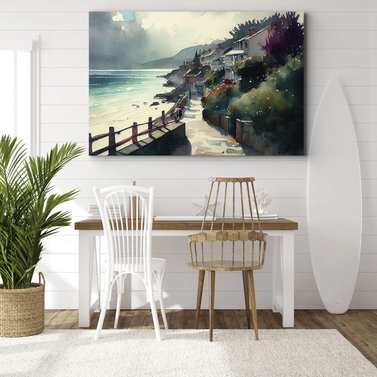 Canvastavla - Bild på duk - Medelhavsstad - 70x50 cm