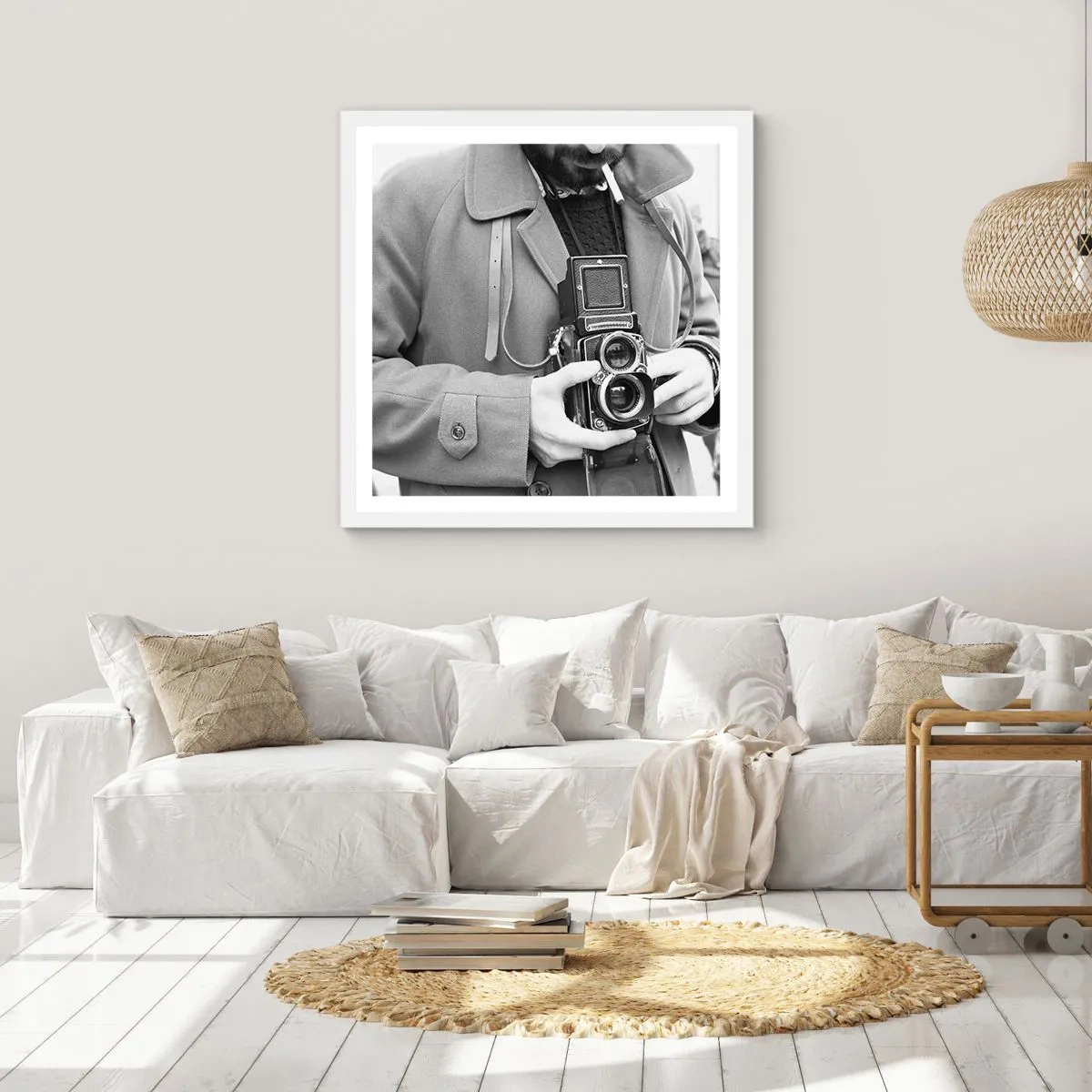 Affisch i vit ram - I retrostil - 60x60 cm