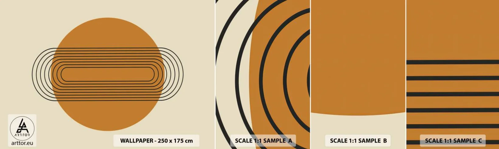 Provbit av självhäftande fototapet Deluxe Sticker - Perfekt plan - Abstraktion, Grafik, Modernt mönster - 100x30 cm