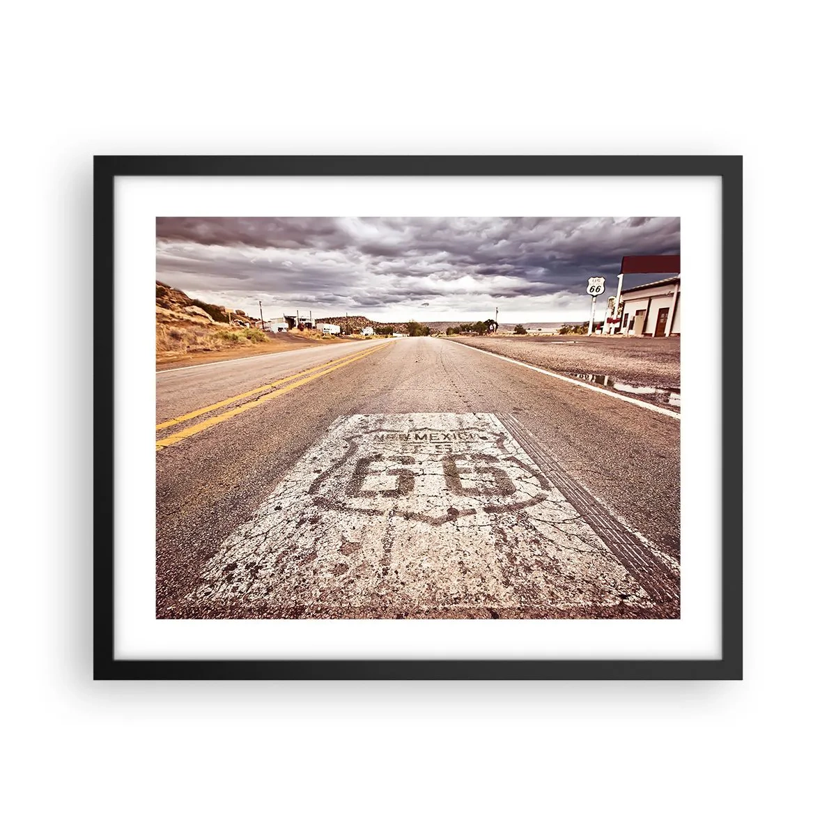 Affisch i svart ram - Mother Road - amerikanska legenden - 50x40 cm