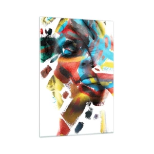Glastavla - Bild på glas - Färgrik personlighet - 70x100 cm