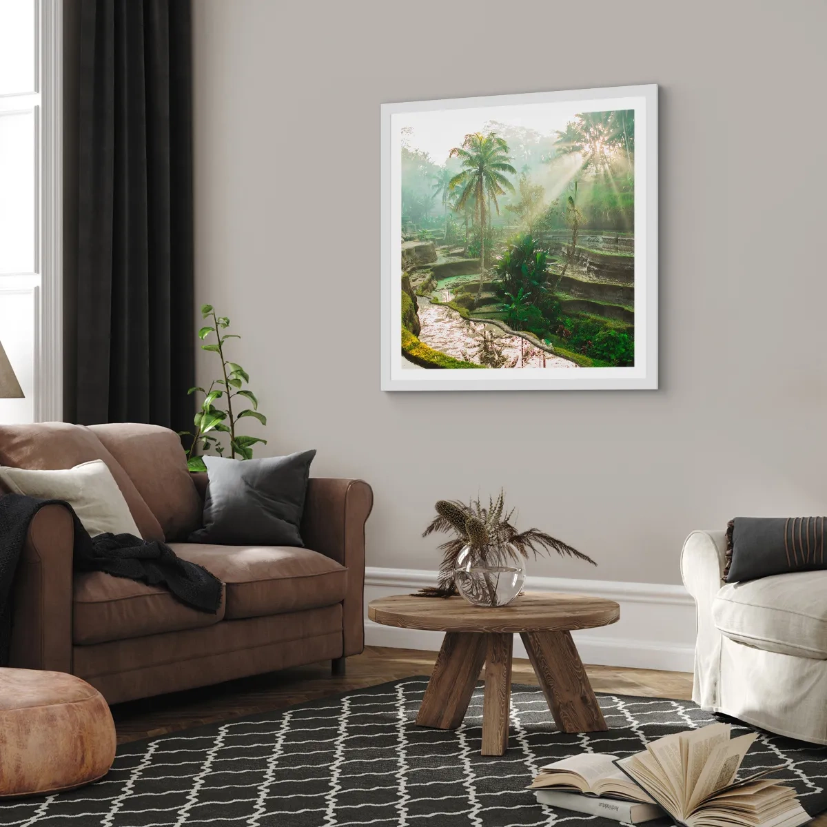 Affisch i vit ram - Växa upp i solsken - 30x30 cm