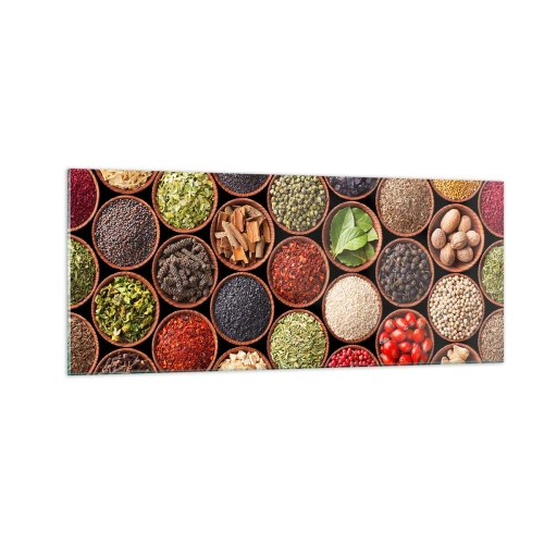 Glastavla - Bild på glas - Världens alla smaker - 100x40 cm