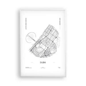 Affisch i vit ram - Dubais anatomi - 61x91 cm