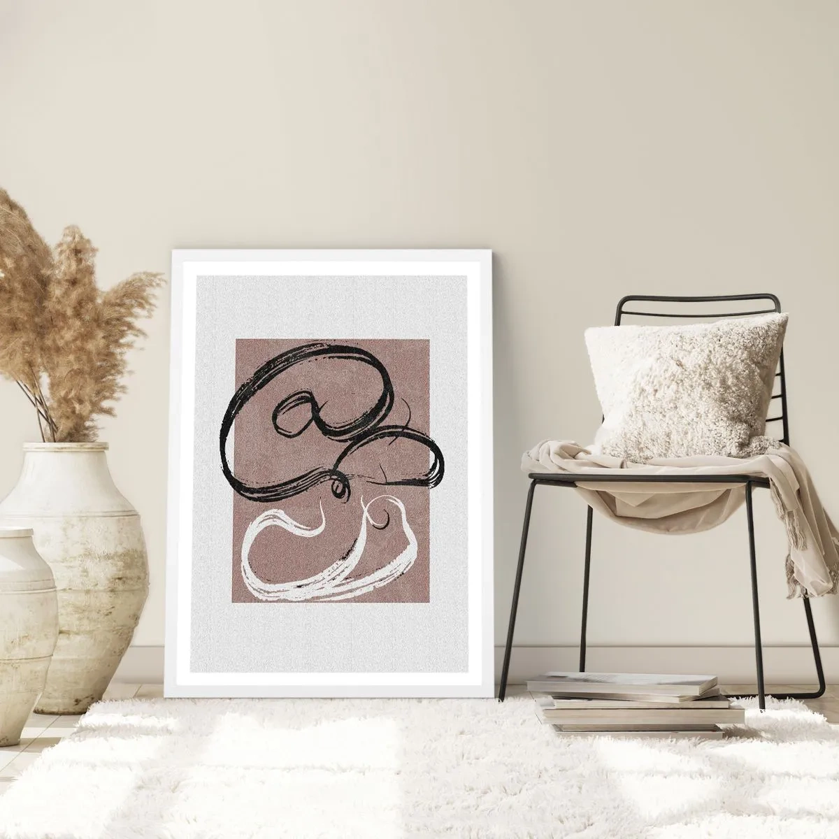 Affisch i vit ram - Komposition - sökande efter fullständighet - 70x100 cm