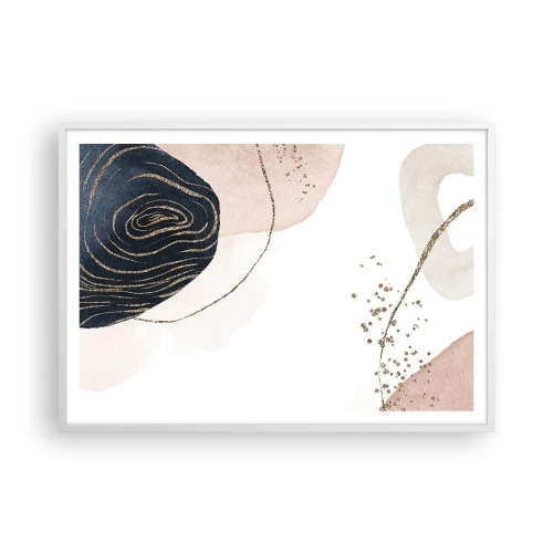 Affisch i vit ram - Allt flyter - 100x70 cm