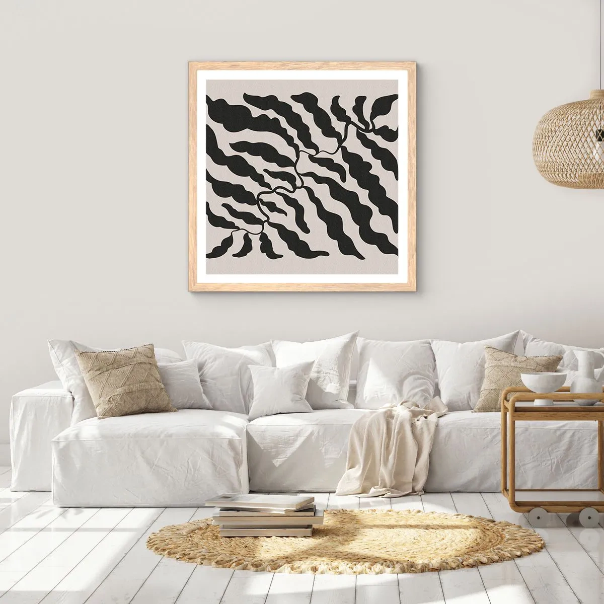 Affisch i ram av ljusek - Kvadratens natur - 50x50 cm