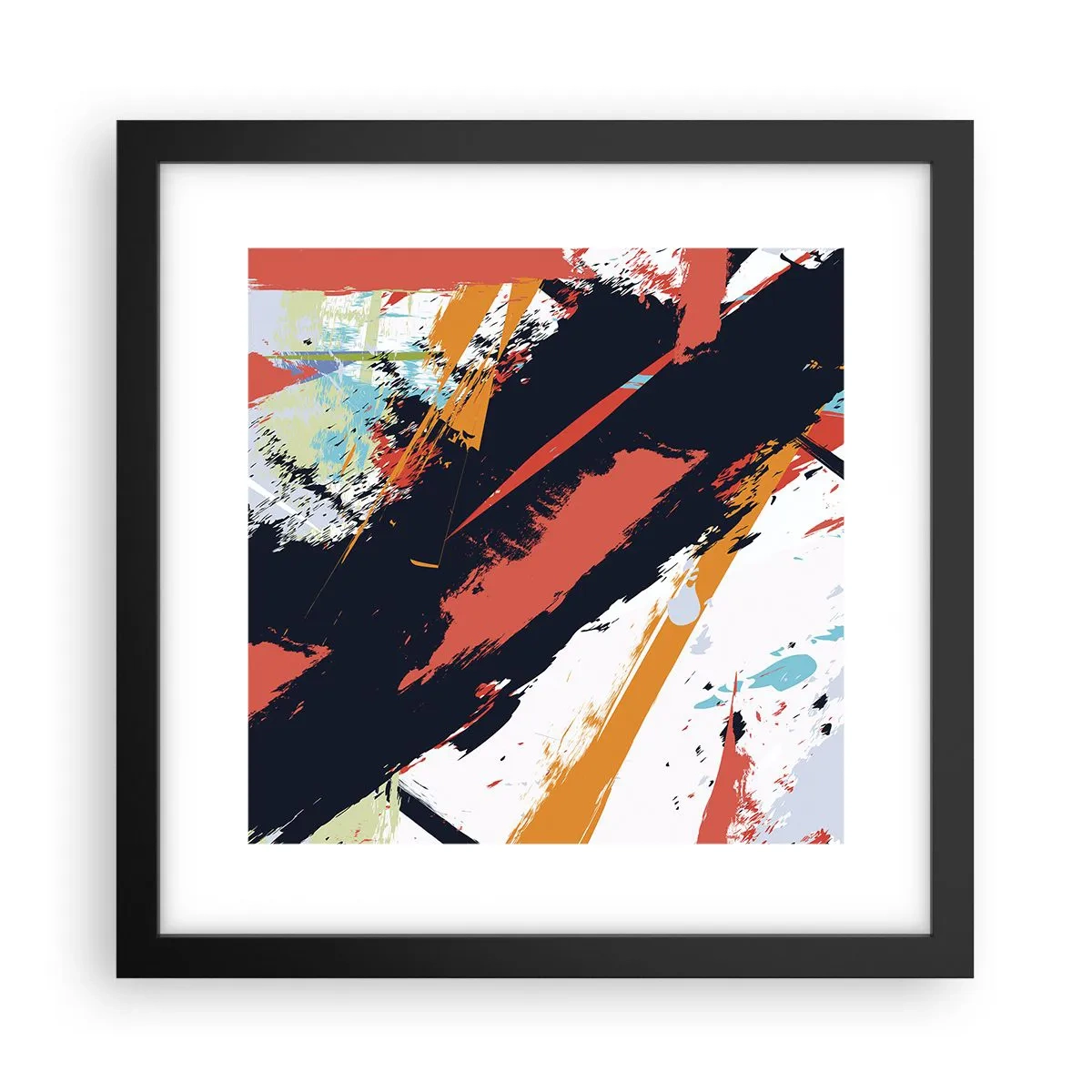 Affisch i svart ram - Dynamisk komposition - 30x30 cm