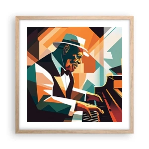 Affisch i ram av ljusek - Allt som är jazz - 50x50 cm