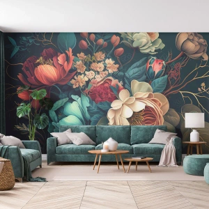 Fototapet Premium Canvas - Charm från 1800-talet - Blommor, Shabby Chic, Klassisk - 100x70 cm