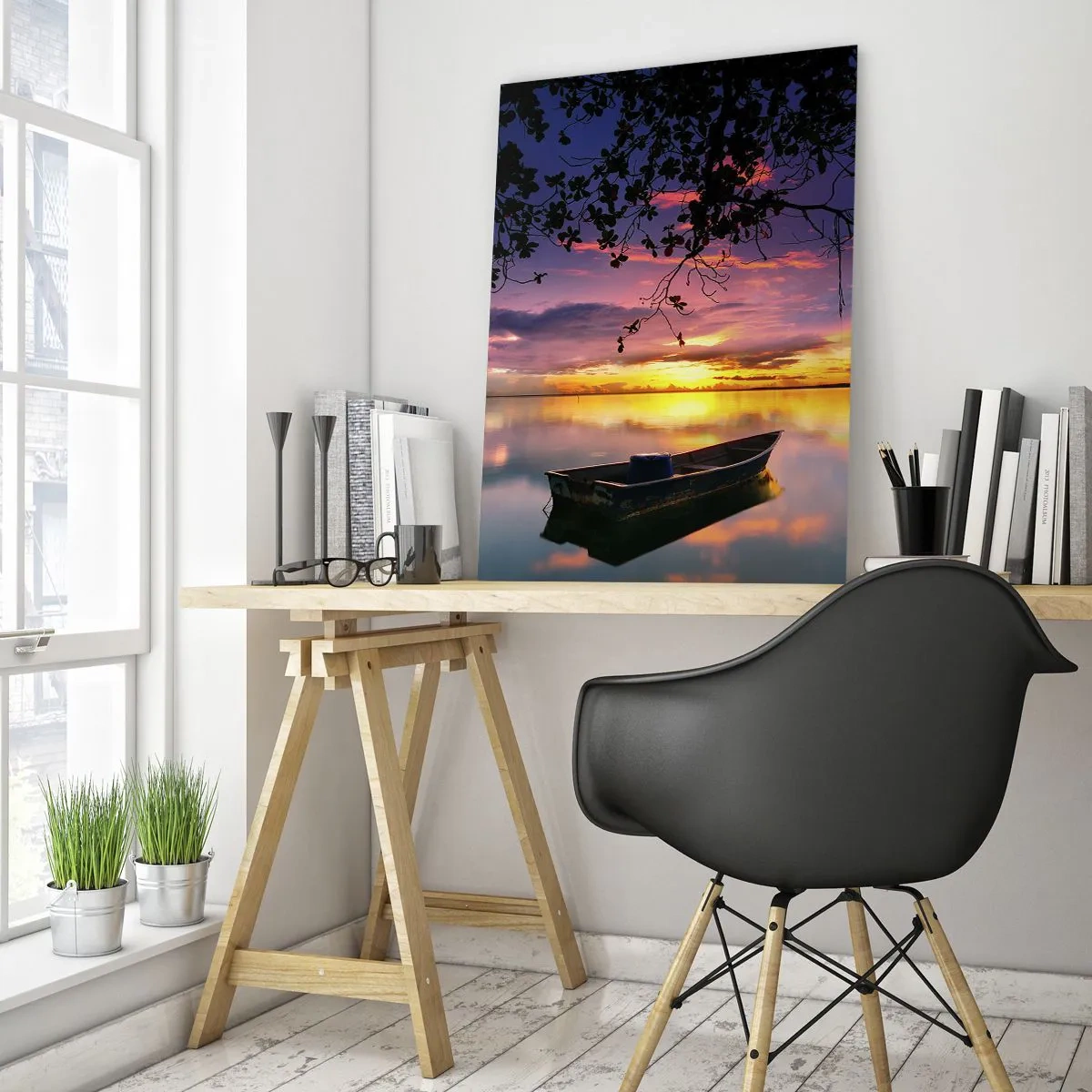 Glastavla - Bild på glas - "Du verkar hänga i mitten av himmelvalvet…" - 50x70 cm