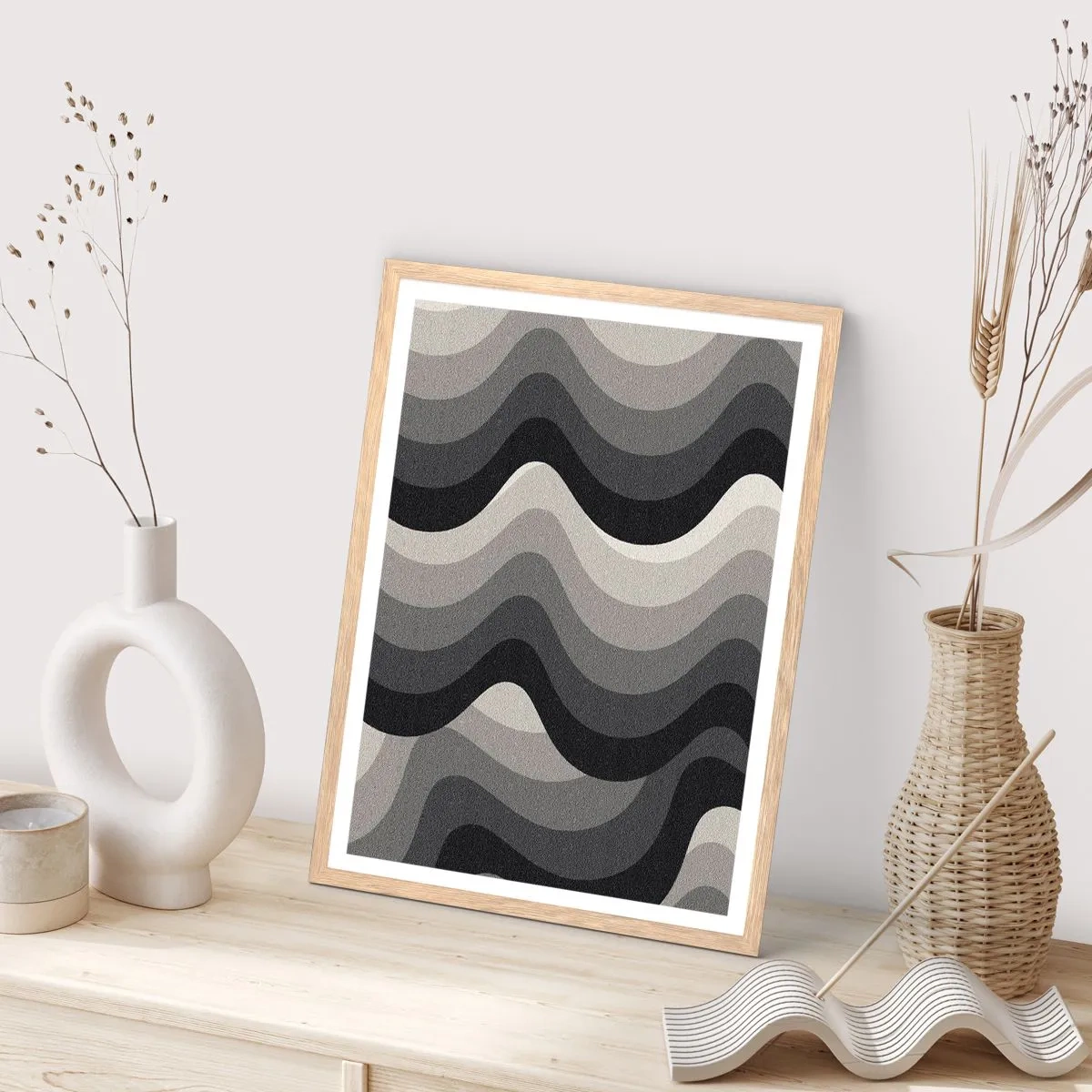 Affisch i ram av ljusek - Våg efter våg - 70x100 cm
