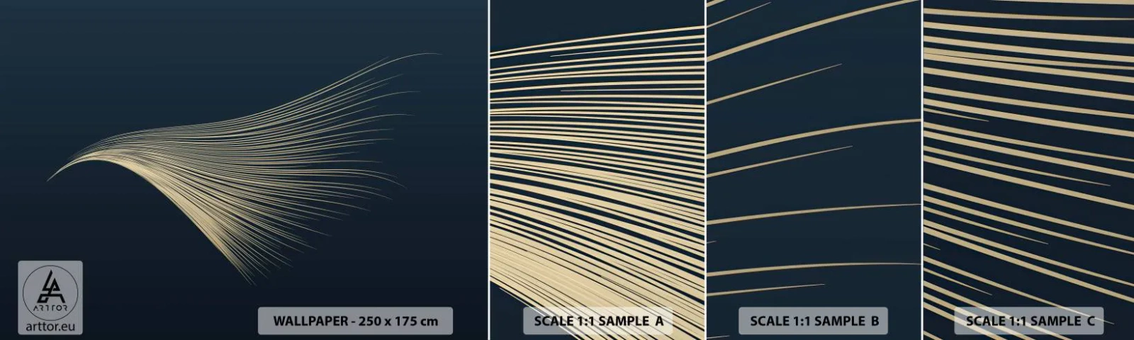 Provbit av självhäftande fototapet Deluxe Sticker - Som en ängels hårstrå - Abstraktion, Bit, Grafik - 100x30 cm