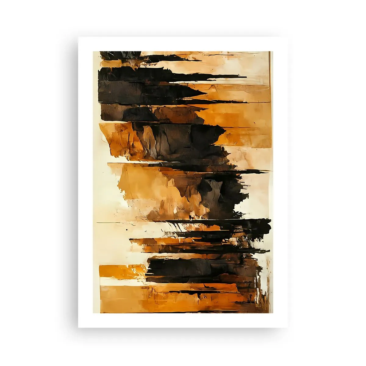 Affisch - Harmoni av svart och guld - 50x70 cm