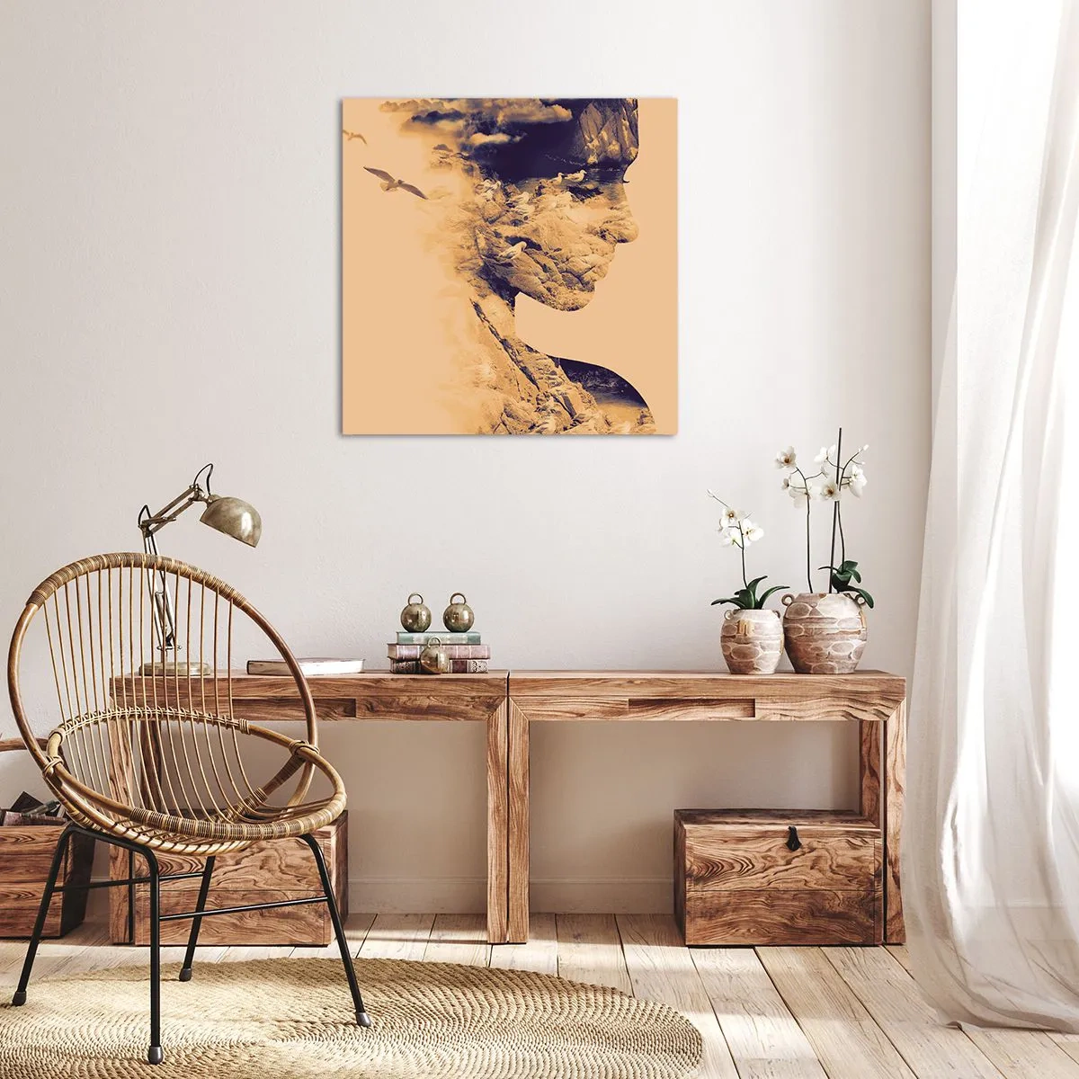 Canvastavla - Bild på duk - Skön av naturen - 60x60 cm