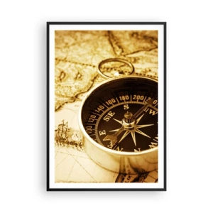 Affisch i svart ram - Västerut eller österut? - 70x100 cm