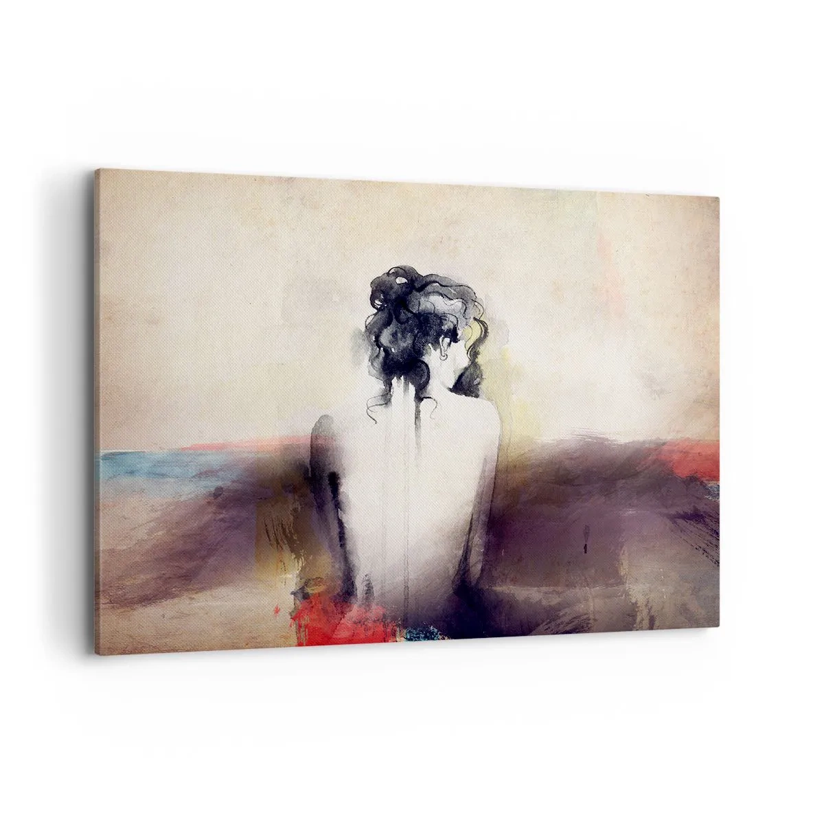 Canvastavla - Bild på duk - Moderata linjer, ovala former - 100x70 cm