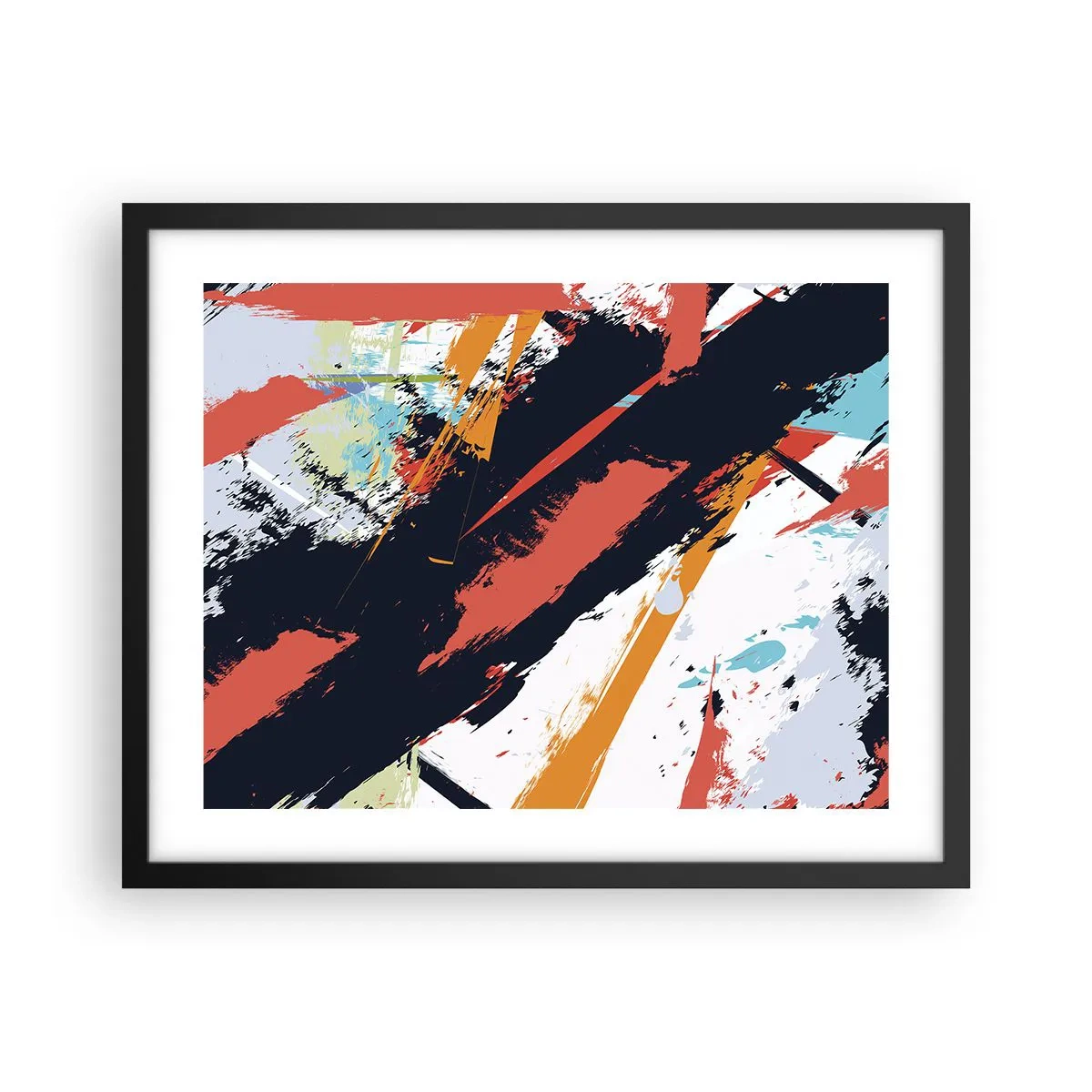 Affisch i svart ram - Dynamisk komposition - 50x40 cm