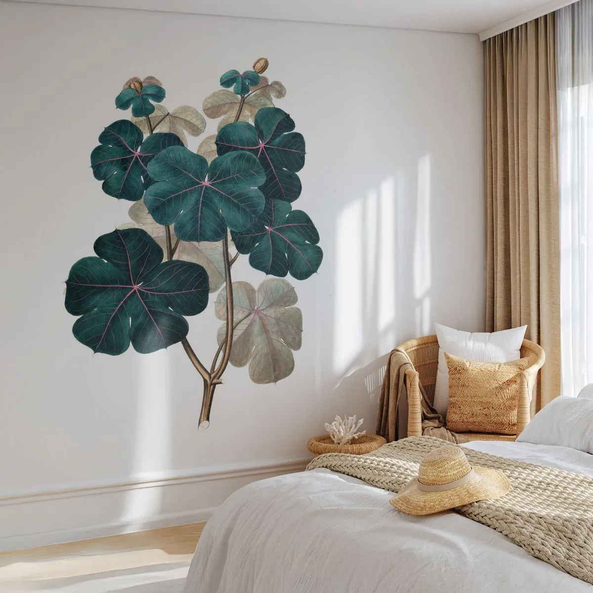 Fototapet Premium Sand - Från ett gammalt herbarium - Växt, Löv, Botanik - 100x70 cm