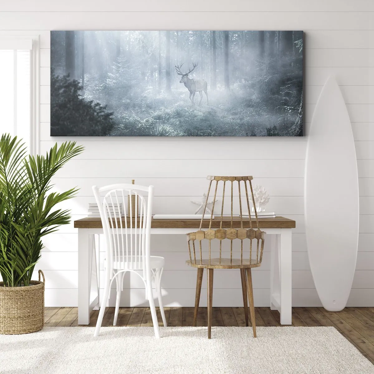 Canvastavla - Bild på duk - Morgonrond runt godset - 120x50 cm