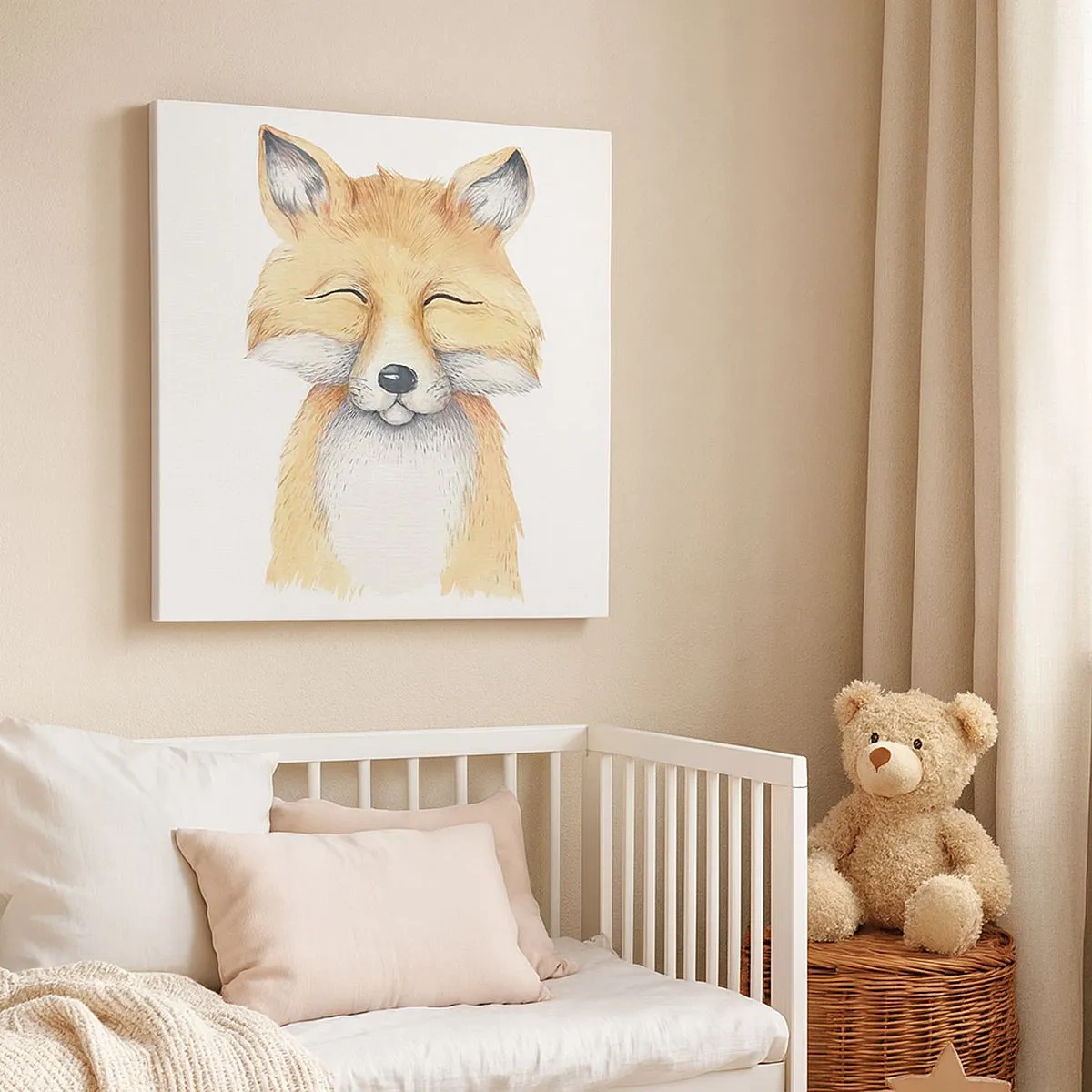 Canvastavla - Bild på duk - Rävens humör - 30x30 cm