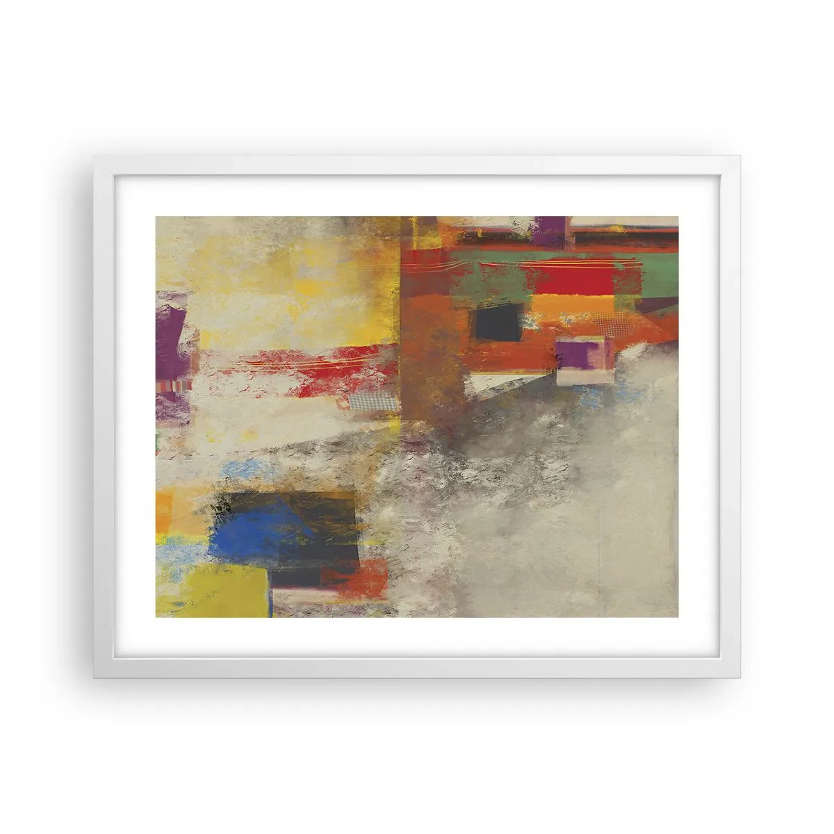 Affisch i vit ram - Färgernas geometri - 50x40 cm