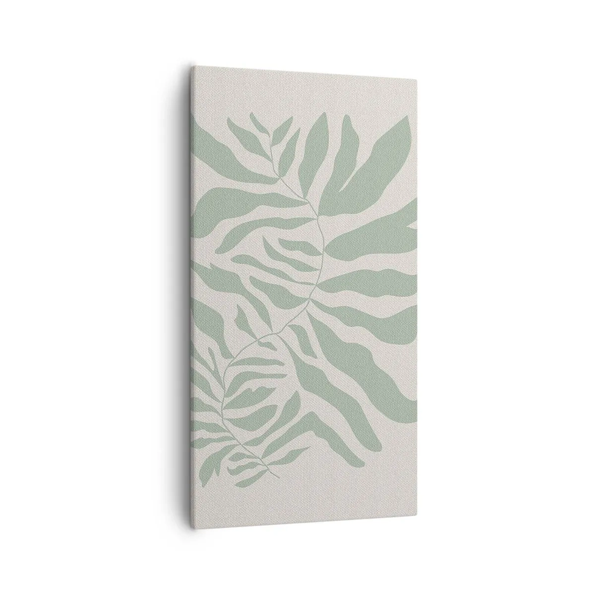 Canvastavla - Bild på duk - Smaragdgrön gren - 55x100 cm