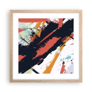 Affisch i ram av ljusek - Dynamisk komposition - 40x40 cm