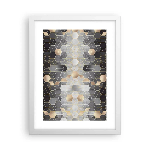 Affisch i vit ram - Diamantkomposition - 30x40 cm