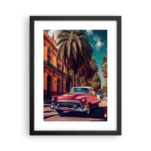 Affisch i svart ram - Fortfarande i Havanna - 30x40 cm