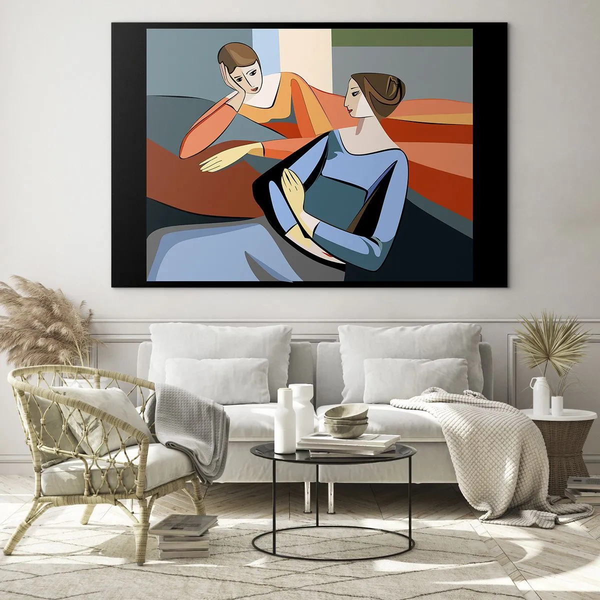 Glastavla - Bild på glas - Ett ögonblick av förtrolighet - 120x80 cm