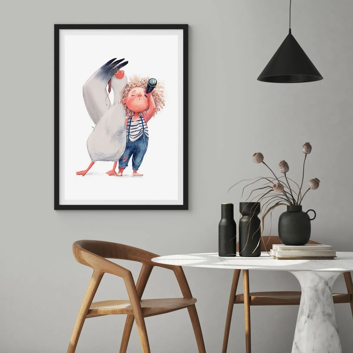 Affisch i svart ram - Stora resans plan - 70x100 cm