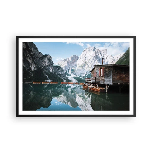 Affisch i svart ram - Kristallklar fjällmorgon - 91x61 cm