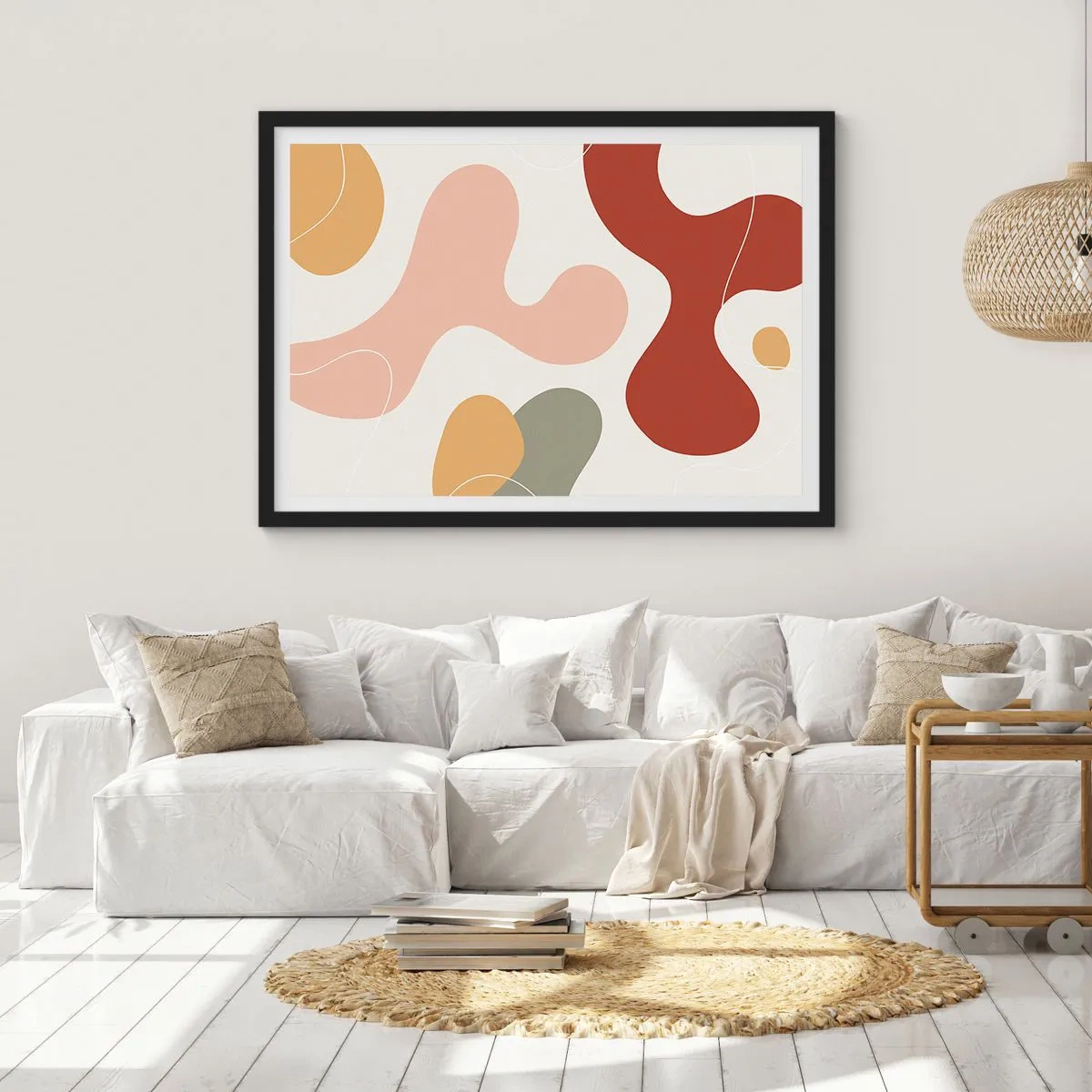 Affisch i svart ram - Ornamental zig-zack? - 70x50 cm