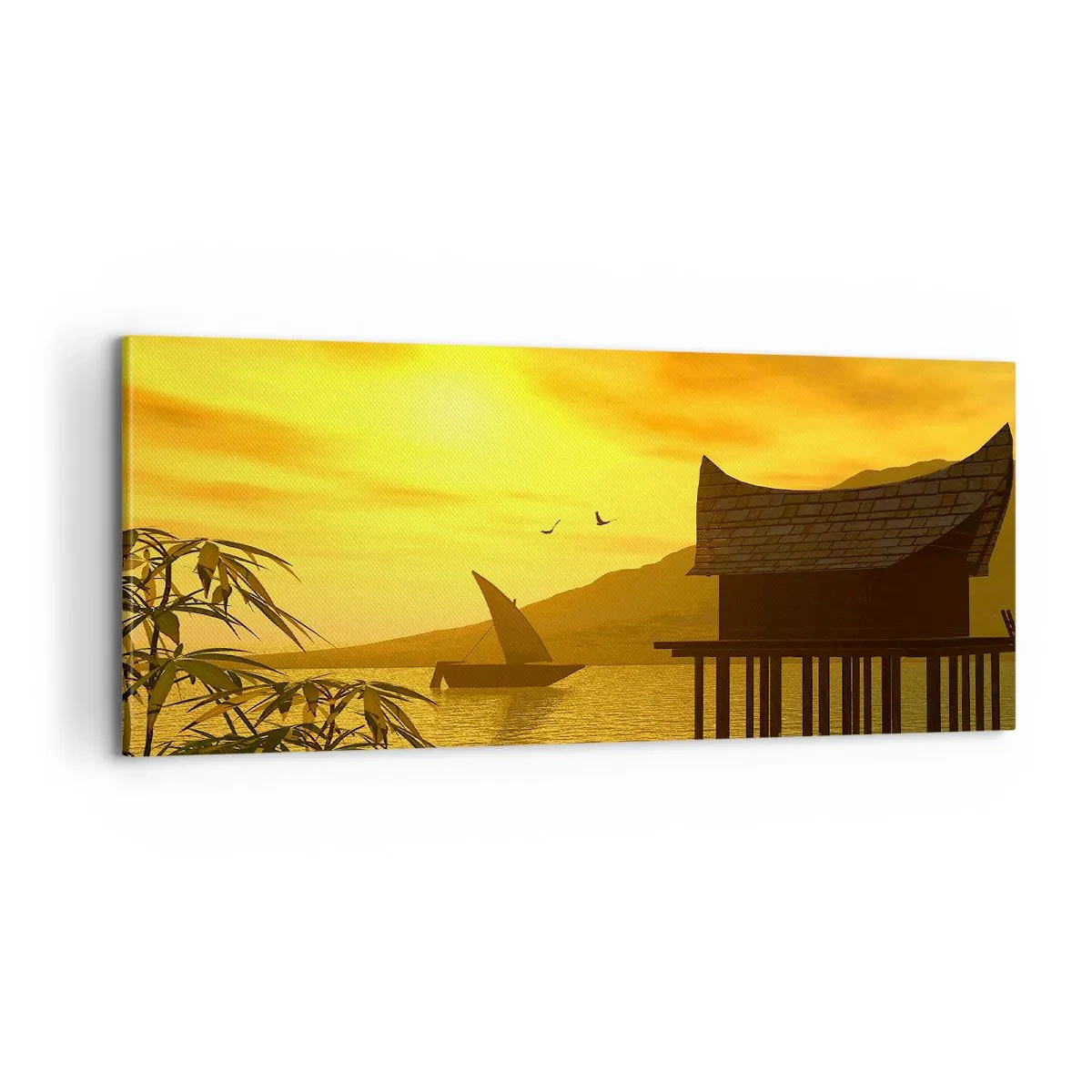 Canvastavla - Bild på duk - Efterlängtad ro - 100x40 cm