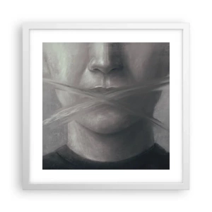 Affisch i vit ram - Inte ett ord - 40x40 cm