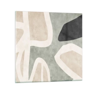 Glastavla - Bild på glas - Komposition med svart motiv - 60x60 cm