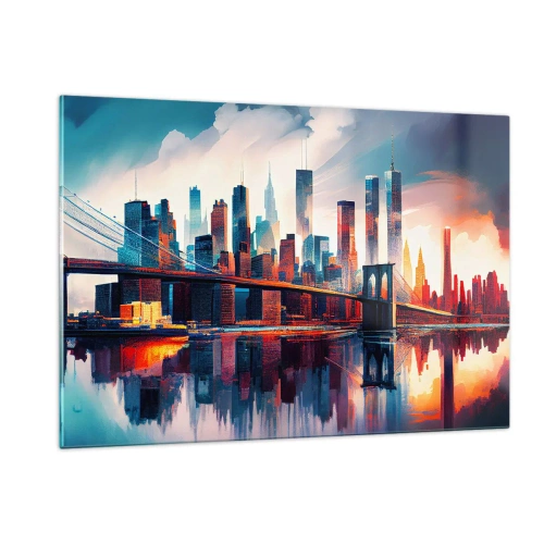 Glastavla - Bild på glas - Fenomenala New York - 120x80 cm