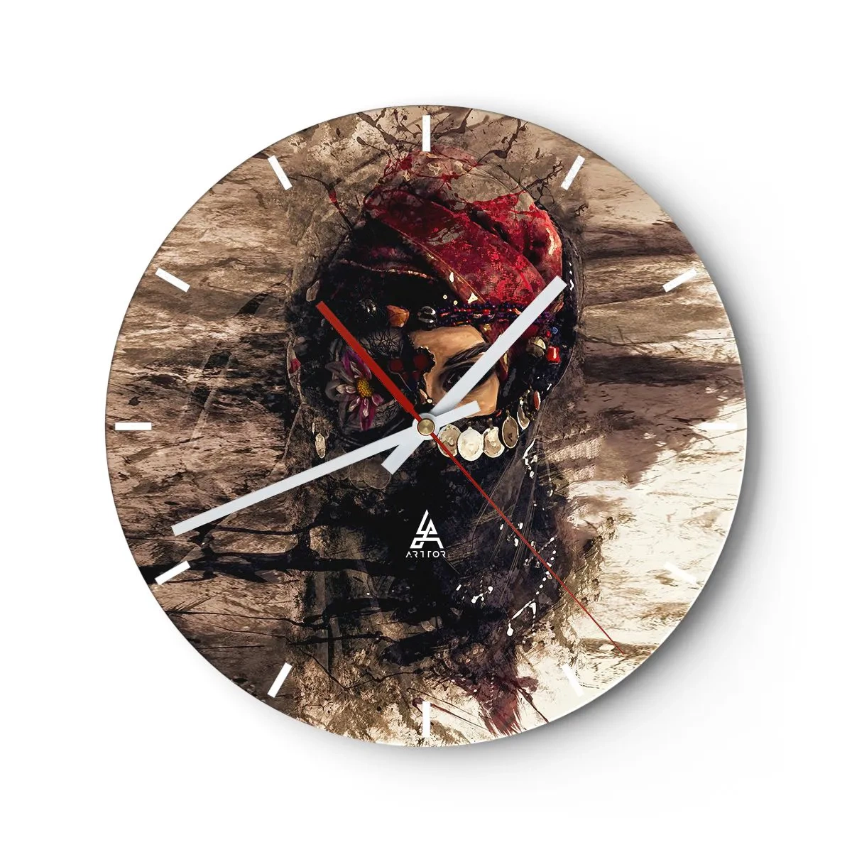 Väggklocka - Klocka på glas - Minst intrigerande - 40x40 cm