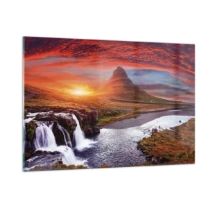 Glastavla - Bild på glas - Utsikt över Midgård - 120x80 cm